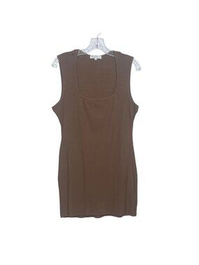 Tarse Bodycom Casual Dress Womens XL Brown New Sleeveless Ribbed